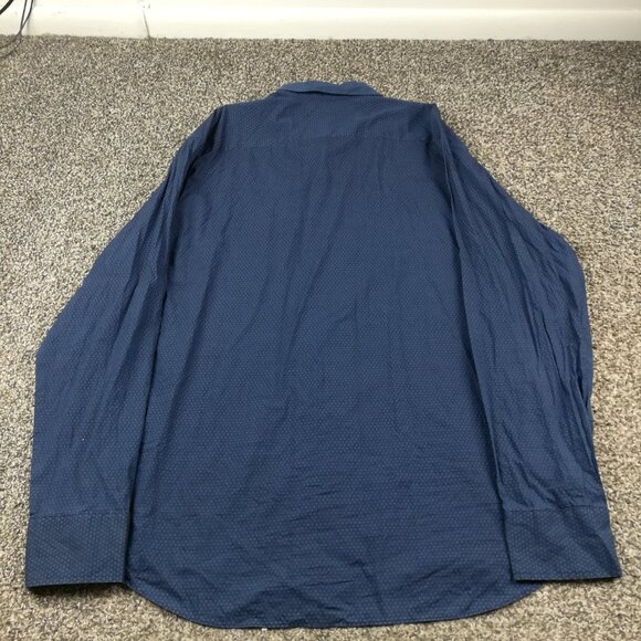 Zachary Prell Shirt Floral Long Sleeve Button Up Navy Blue Mens 2XL - Picture 4 of 10